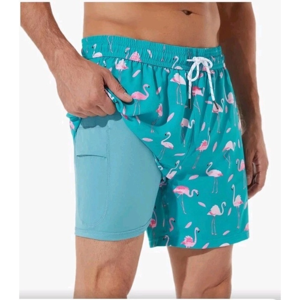 BRISIRA Swim Trunks Bathing Suit 5" Inseam Compression Liner Beach Swim Small